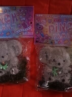 Pinch Family Fuzzy Grey Koala Taba Squishy Set Of 2